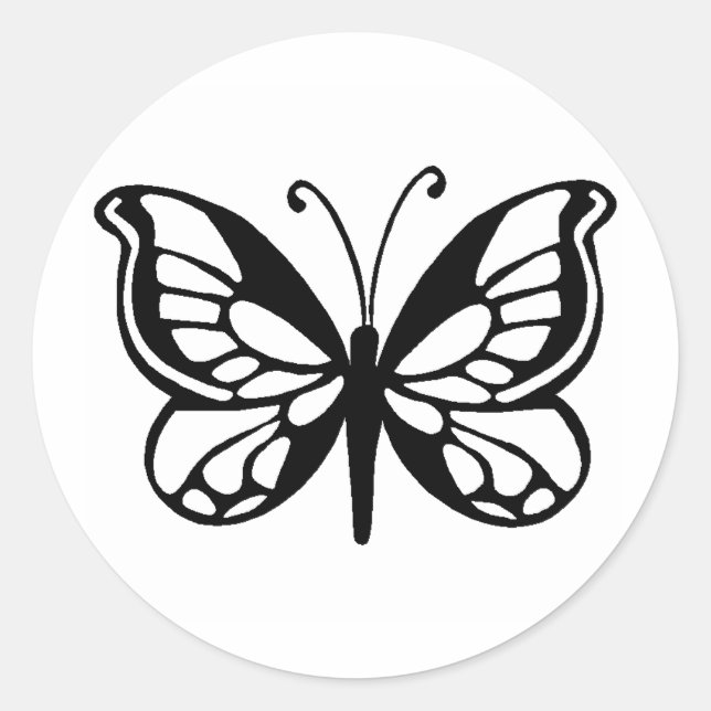 butterfly design classic round sticker (Front)