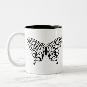 Butterfly_Design Two-Tone Coffee Mug