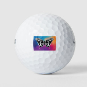 Butterfly Design with Sunset Colours Golf Balls