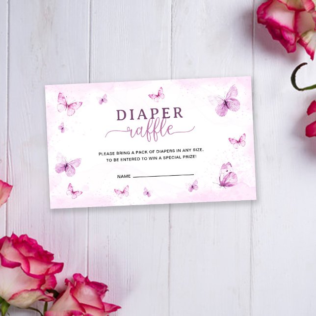 Butterfly Diaper Raffle Enclosure Card (Creator Uploaded)