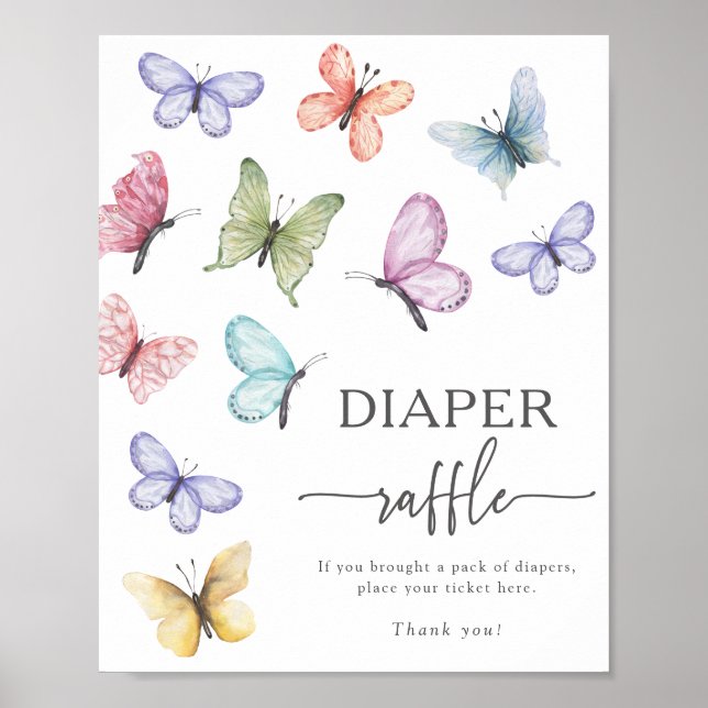 Butterfly Diaper Raffle Poster (Front)