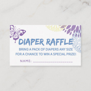 Butterfly Diaper Raffle Ticket Enclosure Card