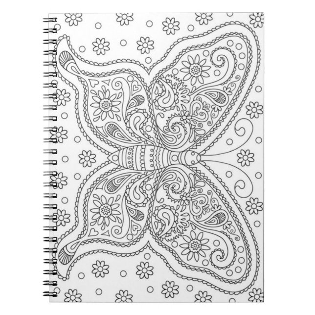 Butterfly Do it Yourself Colouring Page Notebook (Front)