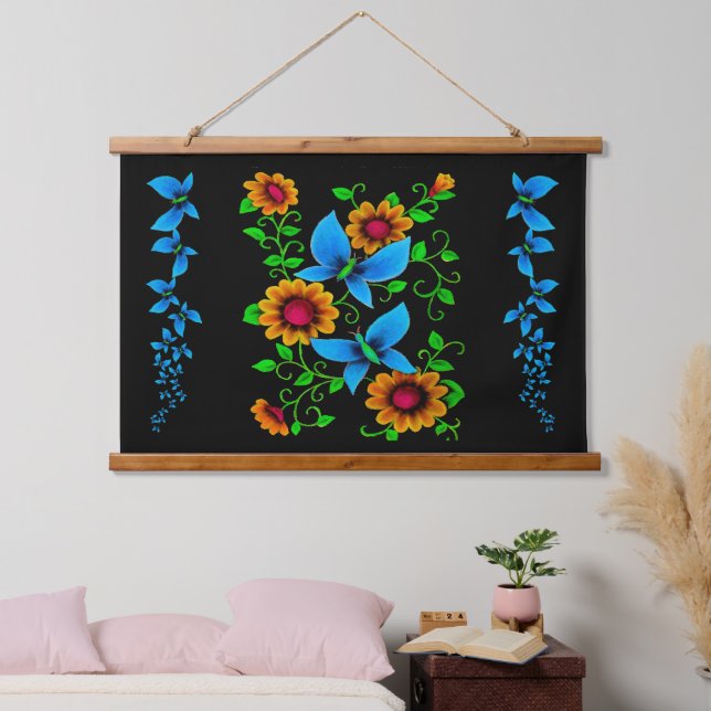 Butterfly Doodle Hanging Tapestry (Bedroom)