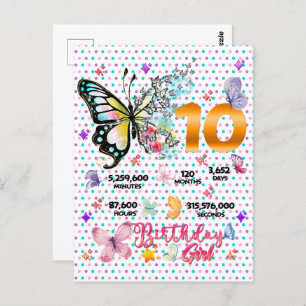 Butterfly Double Digits 10 years Old Butterflies  Postcard
