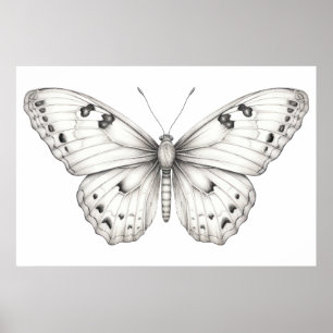 Butterfly drawing poster