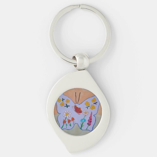 Butterfly Dreaming Metal Keychain (Front)