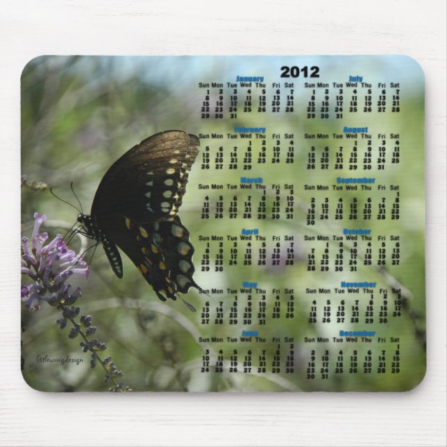 Butterfly Dreams 2012 Calendar Mousepad (Front)