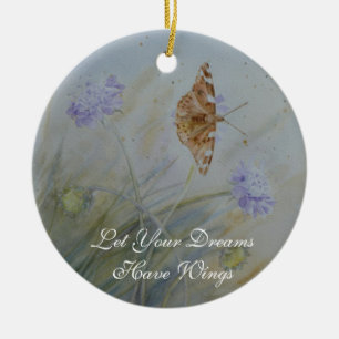 Butterfly Dreams Ceramic Wall Plaque Ornament