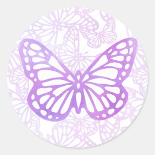 Butterfly Dreams (Lavender-Single) Classic Round Sticker