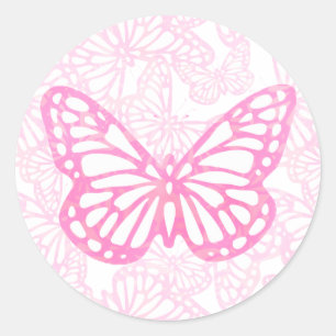 Butterfly Dreams (Pink-Single) Classic Round Sticker