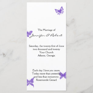 Butterfly Dreams: Violet Wedding Program