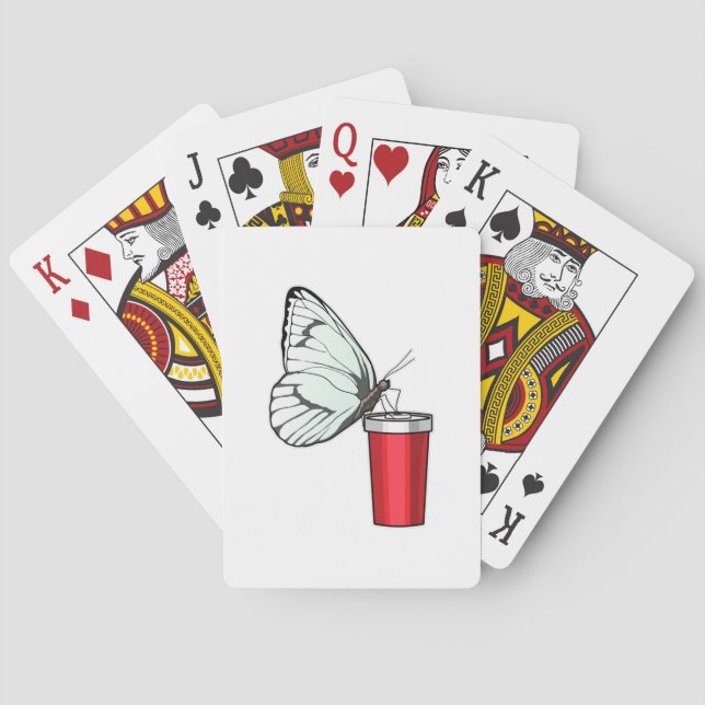 Butterfly Drinking mug Playing Cards (Back)