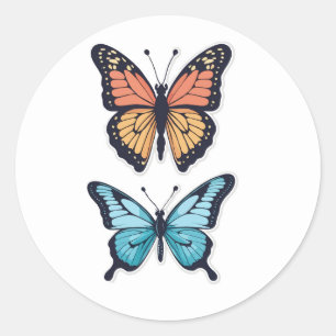 Butterfly Duo Sticker Set - Monarch and Blue