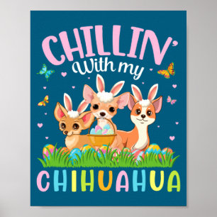 Butterfly Easter Eggs Basket Chillin With My Chihu Poster