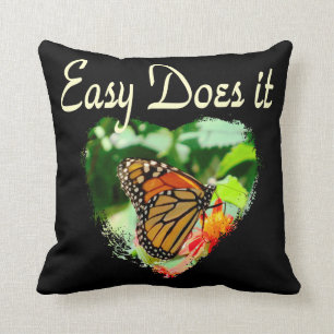 BUTTERFLY EASY DOES IT PHOTO THROW PILLOW