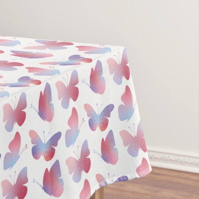 Butterfly - Elegant Pastel Butterflies Rectangle Tablecloth (In Situ)