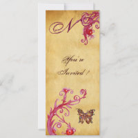BUTTERFLY ELEGANT WEDDING  PARCHMENT Monogram