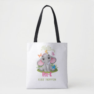 Butterfly Elephant Pre-K 1st Day Back to School  Tote Bag