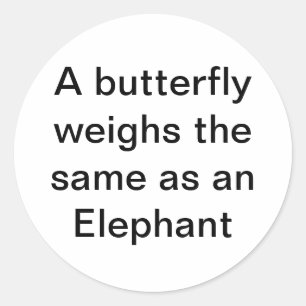 butterfly Elephant Same Hankamer Artjunkhaus fun Classic Round Sticker