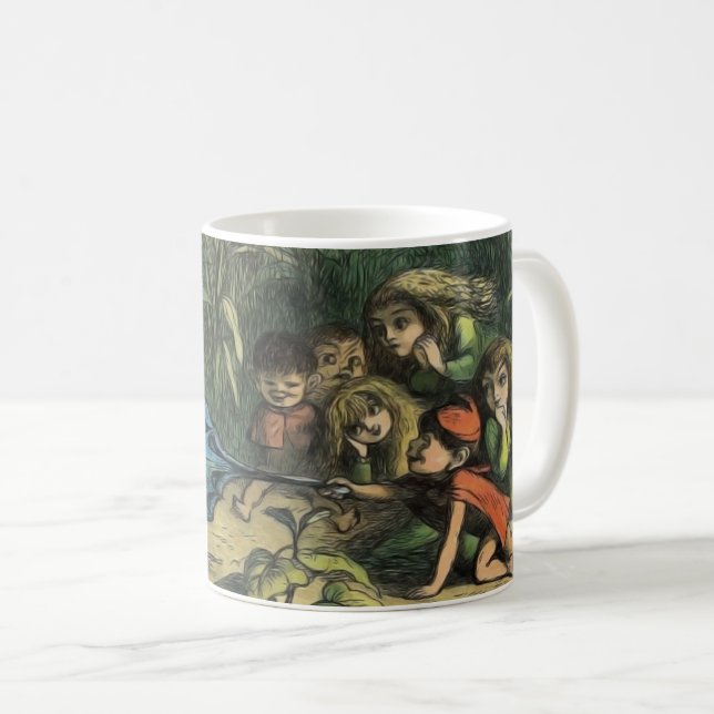 Butterfly Elf Artwork Cute Elves Butterflies Coffee Mug (Front Right)