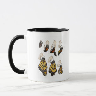 Butterfly emerging from coccoon mug
