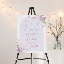 Butterfly Enchanted Baby Shower Welcome Sign 