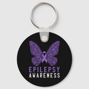 Butterfly Epilepsy Awareness Month Purple Ribbon S Keychain
