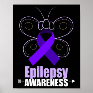 Butterfly Epilepsy Ribbon Epilepsy Disorder Awaren Poster