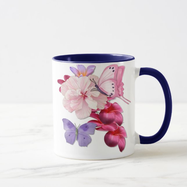 Butterfly Exotic Floral Mug (Right)