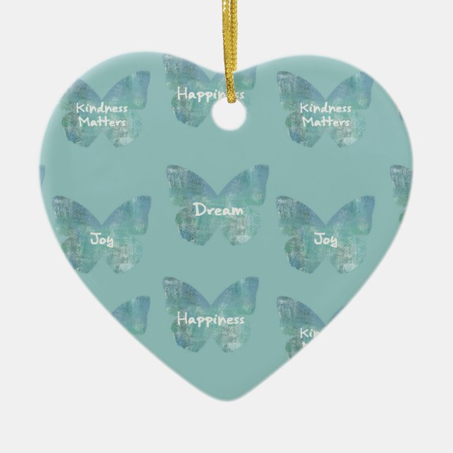 Butterfly Expressions Ceramic Ornament (Front)