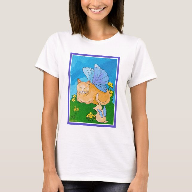 Butterfly Fairy Cat & Kitten T-Shirt (Front)