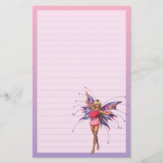 Butterfly Fairy Dancer Stationery (Front)