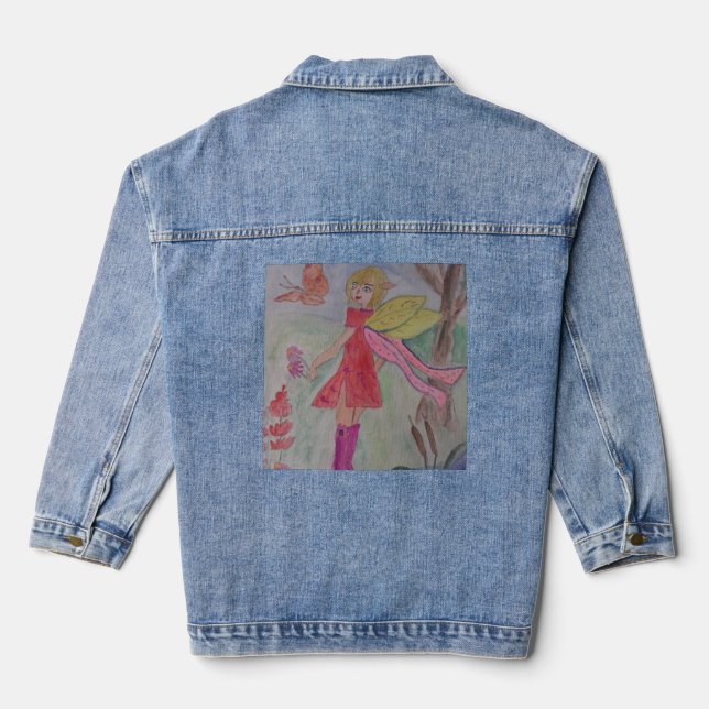 Butterfly Fairy Denim Jacket (Back)