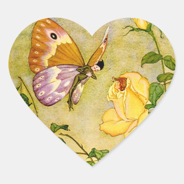 Butterfly Fairy Heart Sticker (Front)