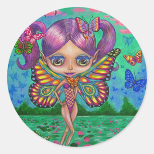 Butterfly Fairy of the Water Lilies Sticker