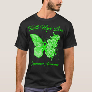 Butterfly Faith Hope Love Depression Awareness T-Shirt