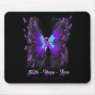 Butterfly Faith Hope Love Fibromyalgia Awareness 2 Mouse Pad