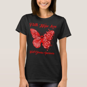 Butterfly Faith Hope Love Heart Disease Awareness T-Shirt