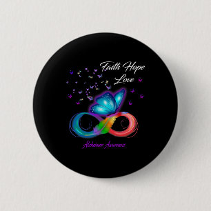 Butterfly Faith Hope Love Heimerheimer Awareness 2 Inch Round Button