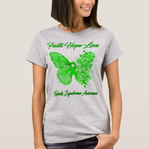 Butterfly Faith Hope Love Kabuki Syndrome Awarenes T-Shirt
