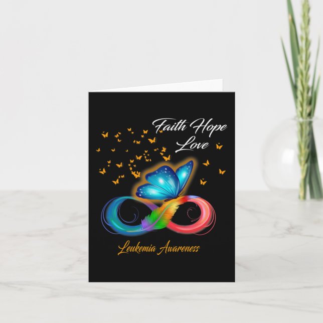 Butterfly Faith Hope Love Leukaemia Awareness  Card (Front)