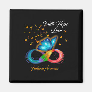 Butterfly Faith Hope Love Leukaemia Awareness Magnet