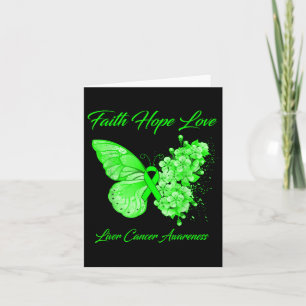 Butterfly Faith Hope Love Liver Cancer Awareness  Card