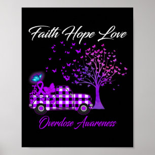 Butterfly Faith Hope Love Overdose Awareness 1 Poster