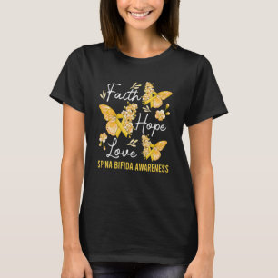 Butterfly Faith Hope Love Ribbon Spina Bifida Awar T-Shirt