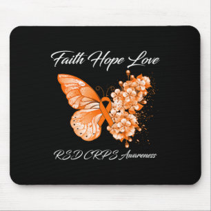 Butterfly Faith Hope Love Rsd Crps Awareness 1  Mouse Pad