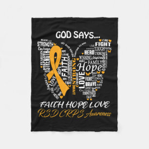 Butterfly Faith Hope Love Rsd Crps Awareness Gifts Fleece Blanket