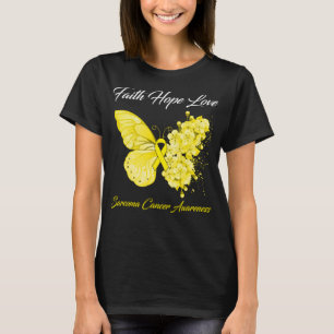 Butterfly Faith Hope Love Sarcoma Cancer Awareness T-Shirt