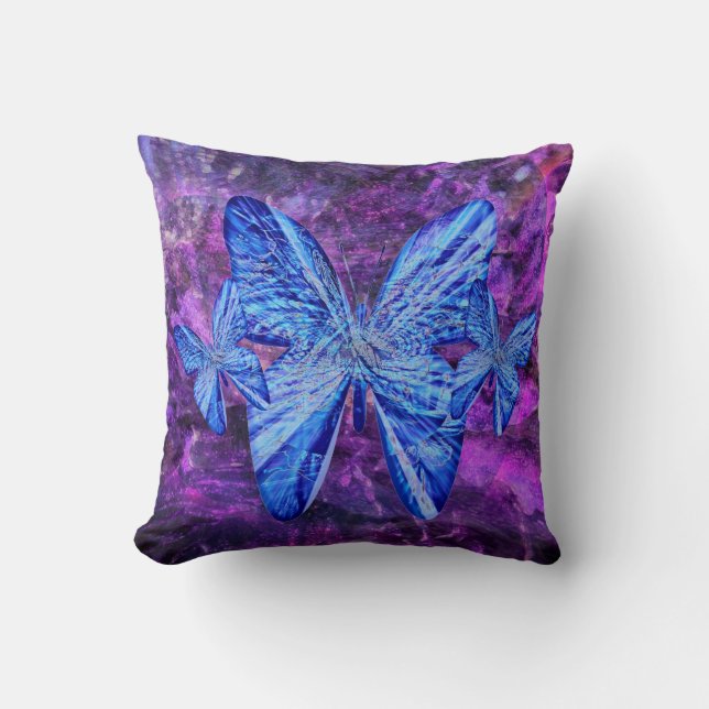 Butterfly Fantasy Throw Pillow (Front)